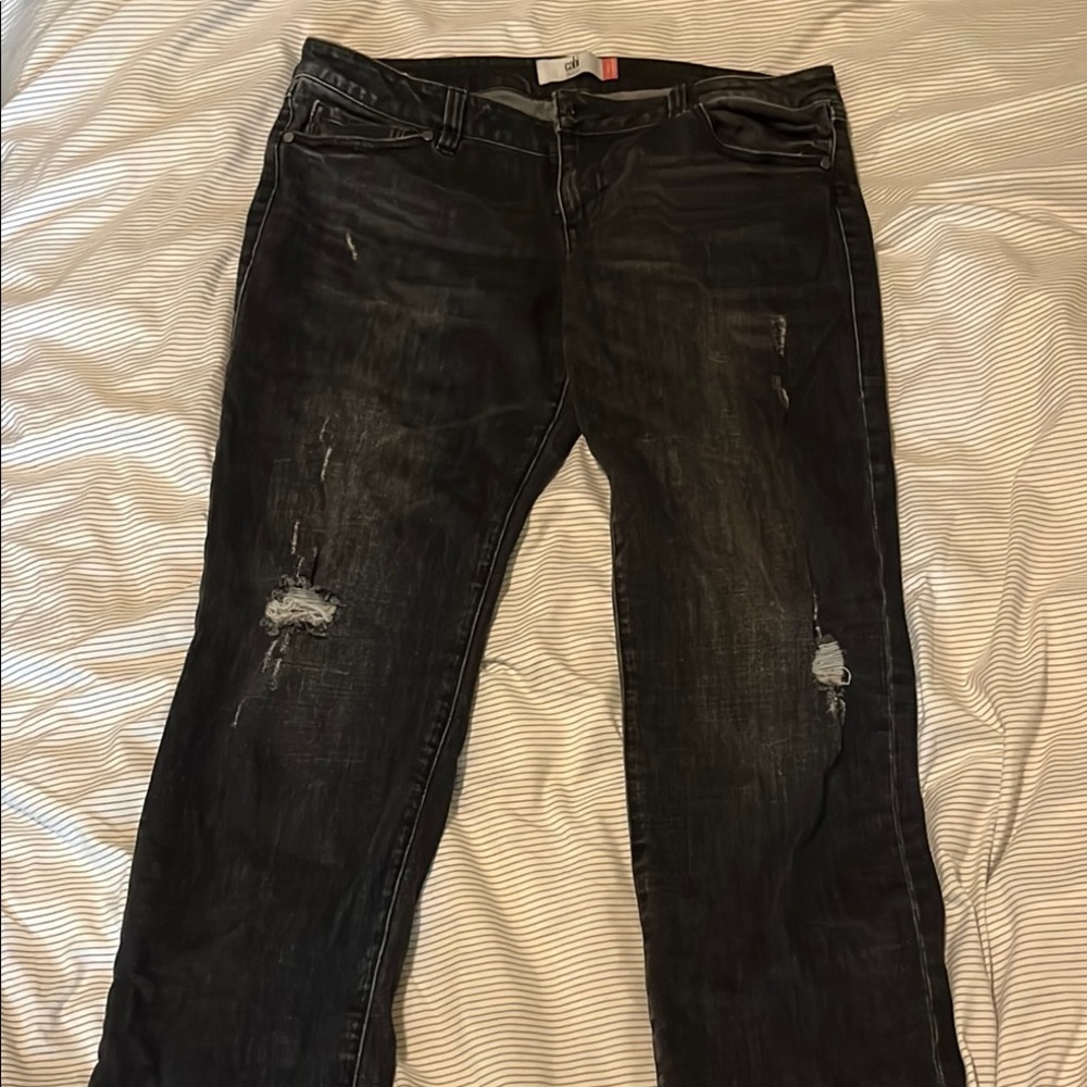 Cabi Distressed Boyfriend Black Jeans